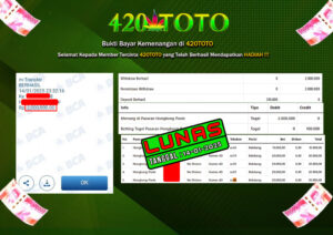 BUKTI KEMENANGAN 420TOTO - PADA PERMAINAN TOGEL HONGKONG POOLS ( 8 3 3 6 ) 14-01-2025